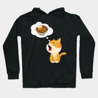 Cat think eating Ramen Hoodie